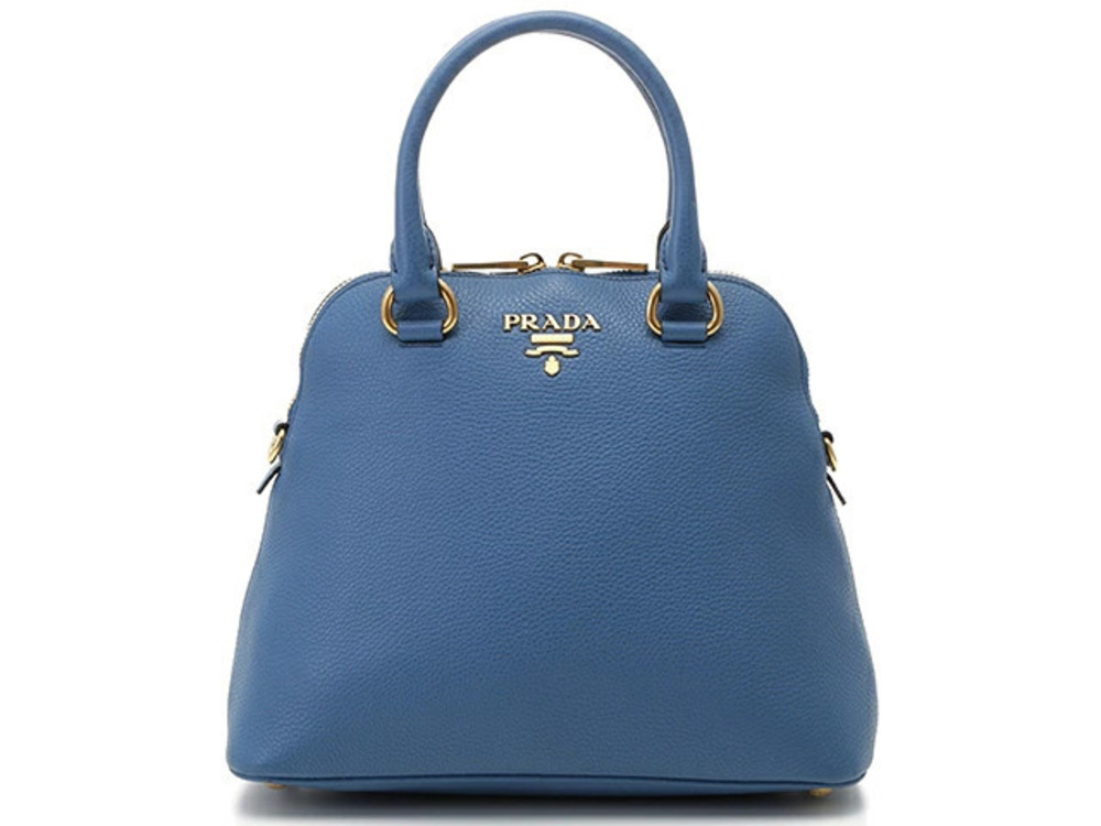 Prada Bag Shoulder Blue Calfskin